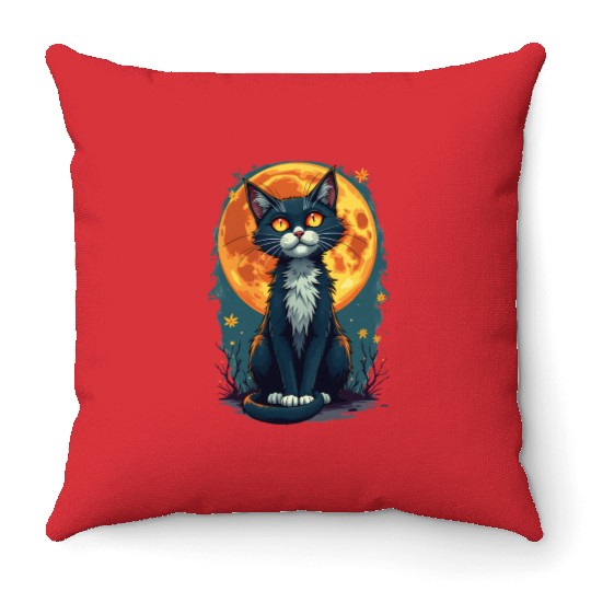 Childless cat lady Throw Pillows