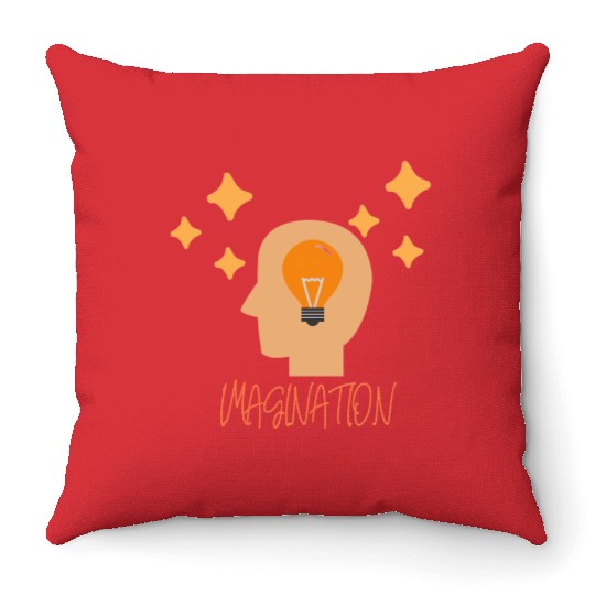 Imagination and Creative Mind with Lightbulb Throw Pillows