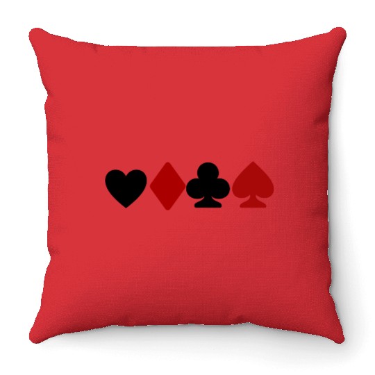 playing card lovers Throw Pillows