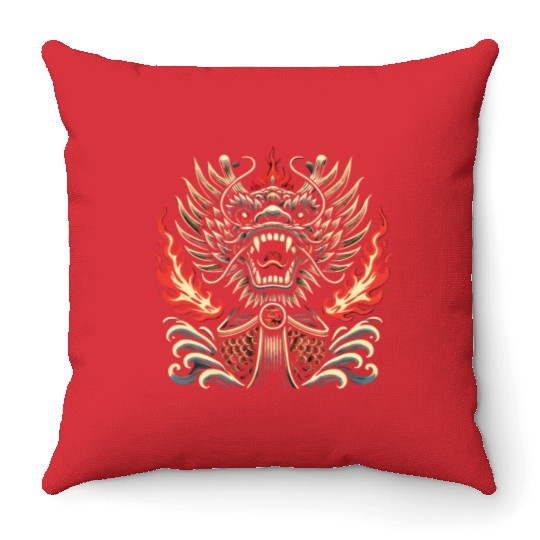 Dragonboat Dragon Boat Racing Dragon Boat Festival Throw Pillows