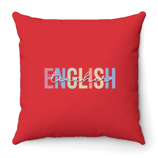 English Teacher Grammar School Throw Pillows