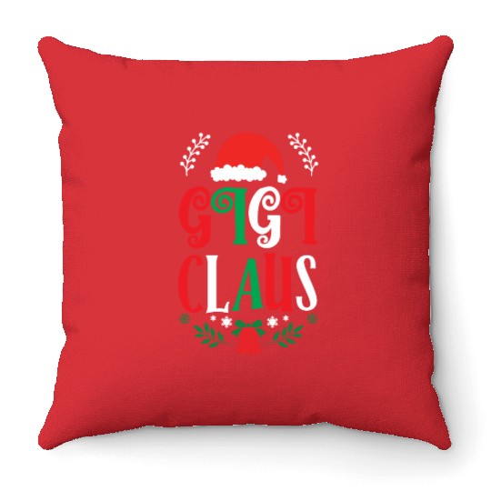 Gigi Claus Christmas Family Group Matching Pajama Throw Pillows