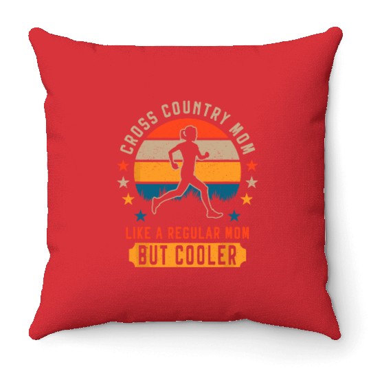 Cross Country Running Mom XC Running and Trail Throw Pillows