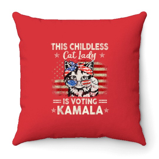 This Childless Cat Lady is Voting Kamala Harris 20 Throw Pillows