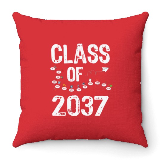 Funny Class of 2037 Grow With Me Back To School Throw Pillows