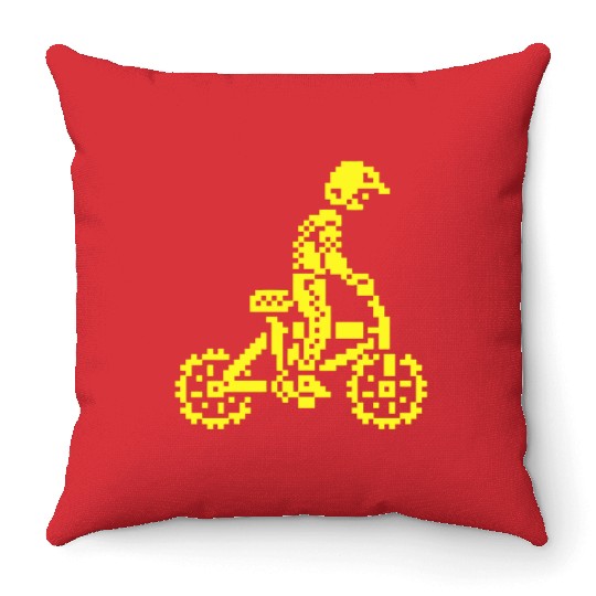 BMX Bike Bandits ZX Spectrum 8-bit Throw Pillows