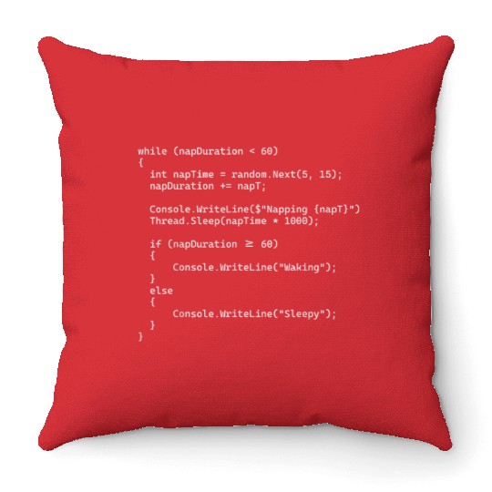 While Loops C Nap Time Programming Software Engine Throw Pillows