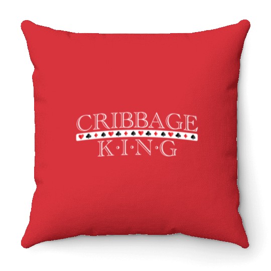Cribbage King Card Player Graphic Print Idea Throw Pillows