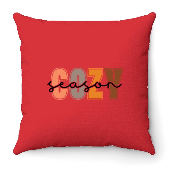 Cozy Season, Fall Season Throw Pillows