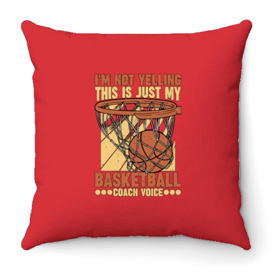This Is Just My Basketball Coach Voice 1 Throw Pillows