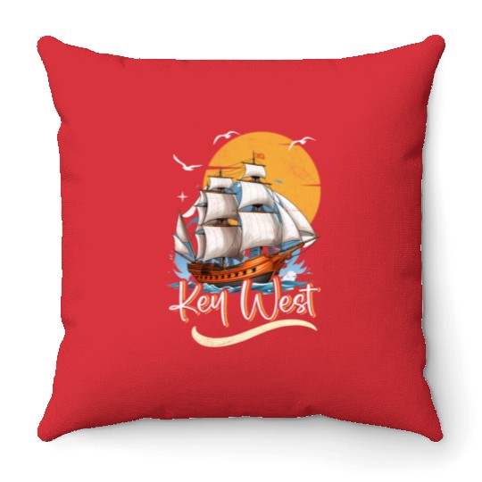 KEY-WEST FLORIDA Sunshine-State Florida Keys Throw Pillows