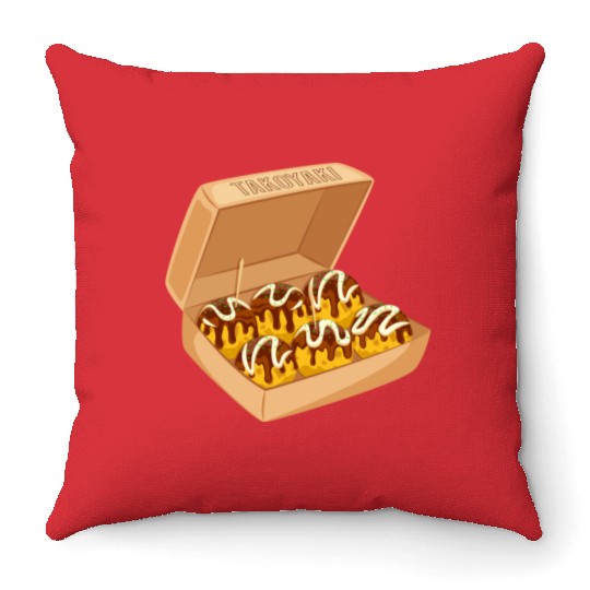 Japanese Takoyaki Box Throw Pillows