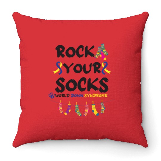 World Down Syndrome Awareness T21 Homie Teacher Throw Pillows