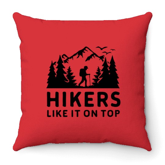 Hikers Hiking Mountains Forests Nature Throw Pillows