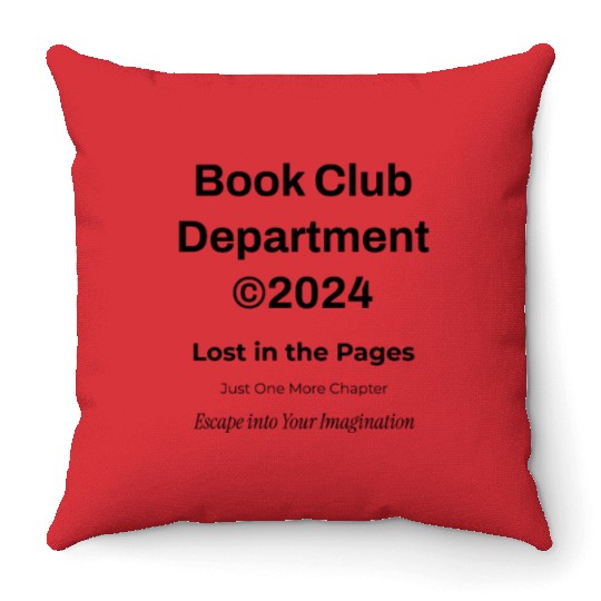 "Book Club" Y2K Streetwear Typography Throw Pillows
