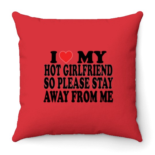 I Love My Boyfriend Throw Pillows | Cute Romantic Throw Pillows