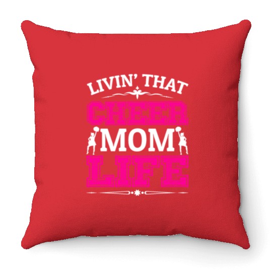 Living Cheer Mom Life Cheerleading Mother's Day Throw Pillows