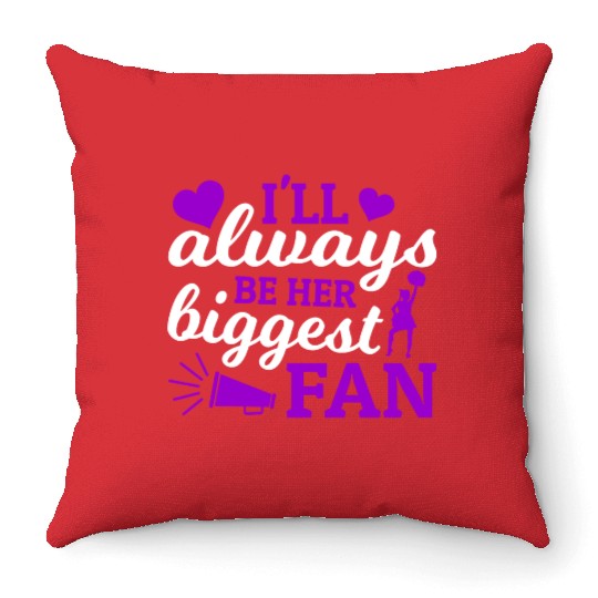 Always Her Fan Cheer Mom Cheerleading Mother's Day Throw Pillows