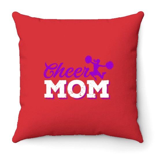 Cheer Mom Funny Cheerleading Mommy Mother's Day Throw Pillows