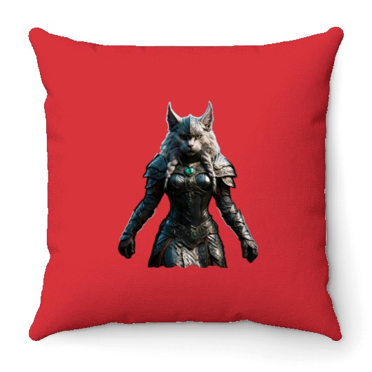 Valkyrie cat (Viking cat) Valhalla calling Throw Pillows