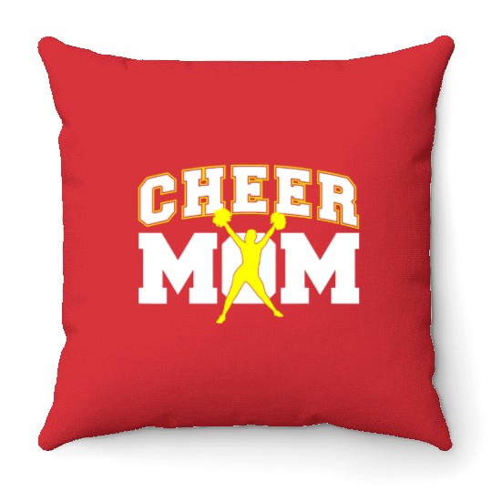 Cool Cheer Mom Art For Women Cheerleader Throw Pillows