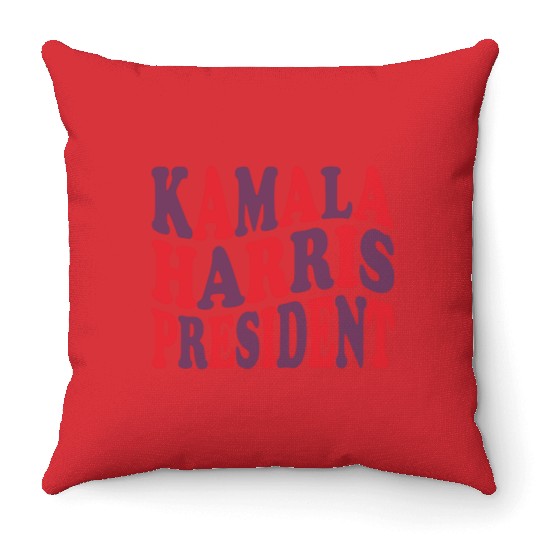 Kamala Harris president reteo Throw Pillows