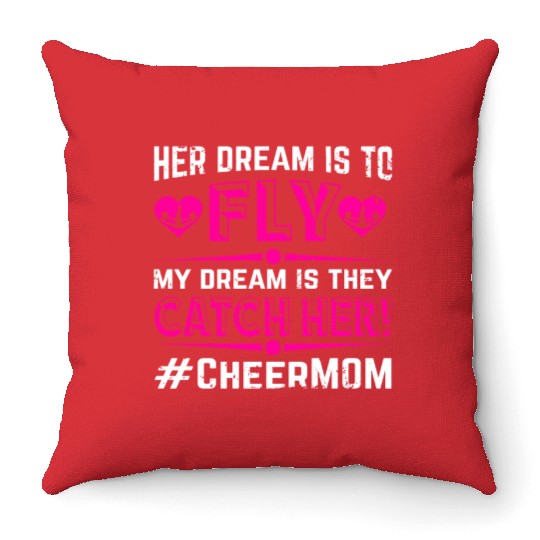 Dream Cheer Mom Cheerleading Mommy Mother's Day Throw Pillows