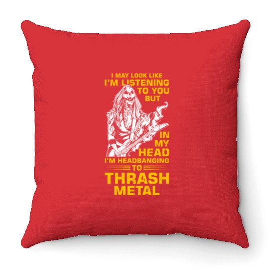 Metalhead Art for Trash Metal Fan Throw Pillows