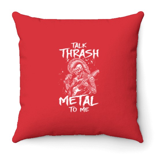 Metalhead Art for Trash Metal Fan Throw Pillows