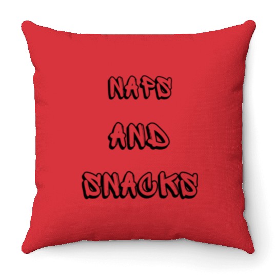 Naps and Snacks Throw Pillows