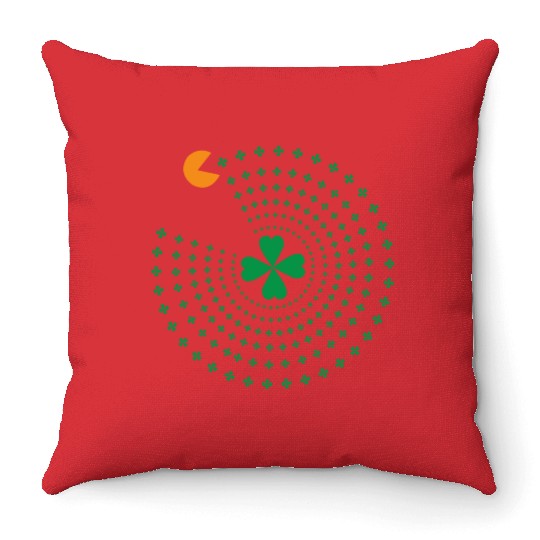 St Patrick Pacman Throw Pillows