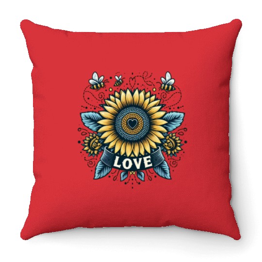 Sunflower Love Throw Pillows