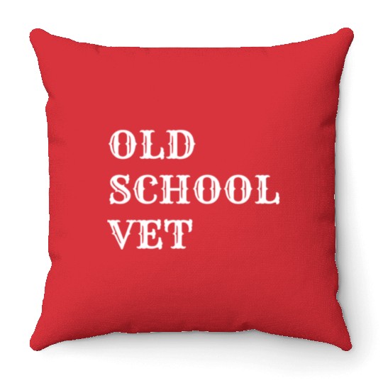 old school vet Throw Pillows