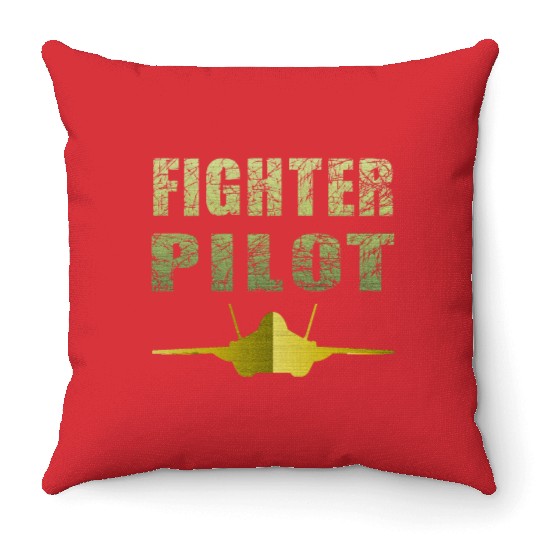 Fighter Pilot F-35 Art Design Throw Pillows