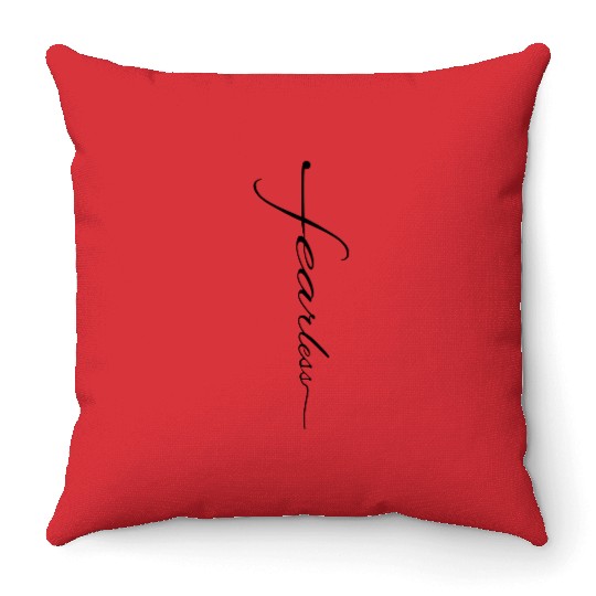 Fearless Font Sword: Embrace Your Strength Throw Pillows