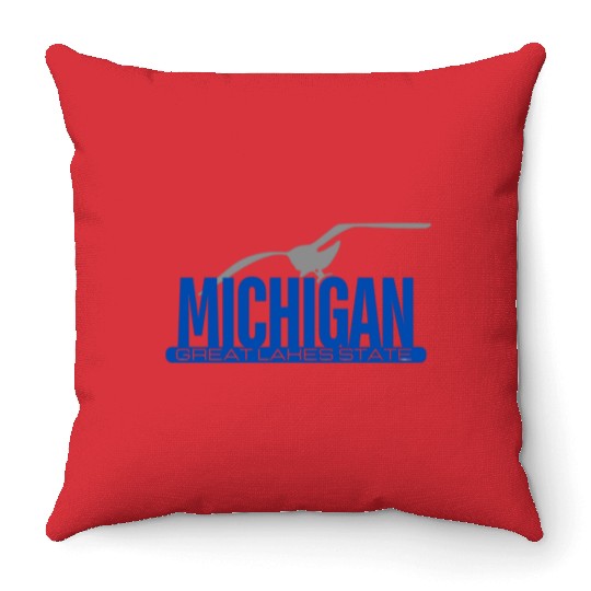 Michigan Great Lakes State Throw Pillows