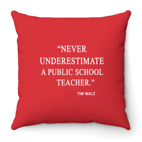 Never Underestimate a Public School Teacher Throw Pillows