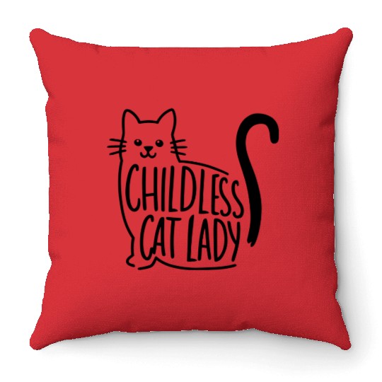 Childless Cat Lady Kamala Harris Throw Pillows