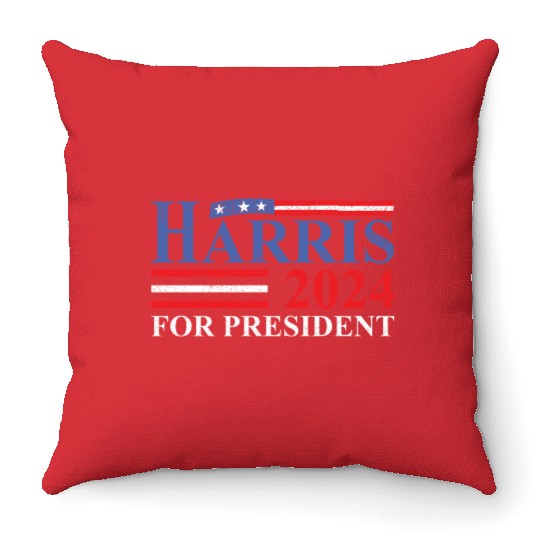 Kamala Harris 2024 For President Election Campaign Throw Pillows
