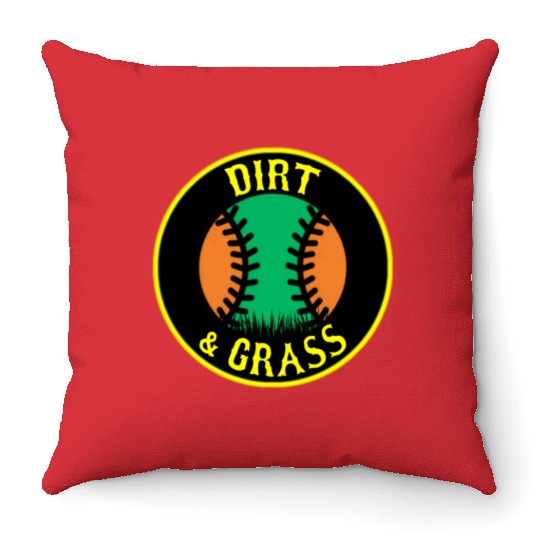 Dirt & Grass Baseball/Softball #2 Throw Pillows