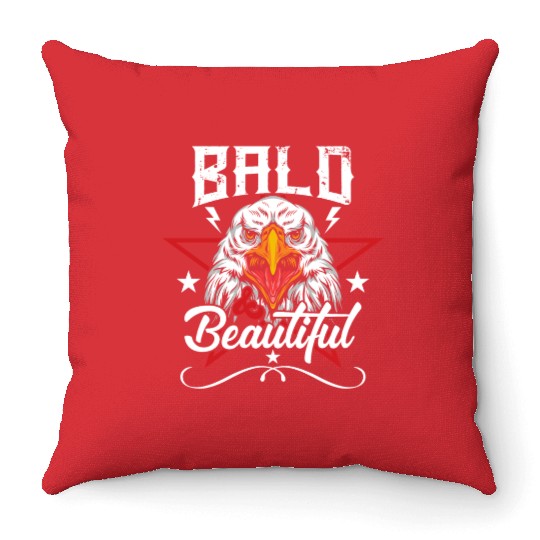 Bald & Beautiful American Eagle with Stars and Throw Pillows