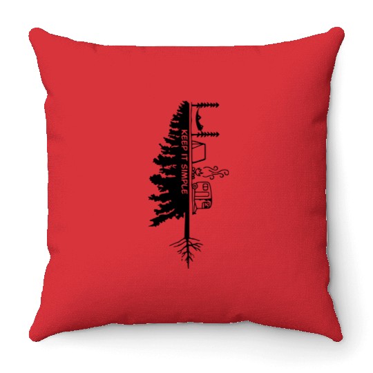 Keep It Simple Camping Tree Throw Pillows