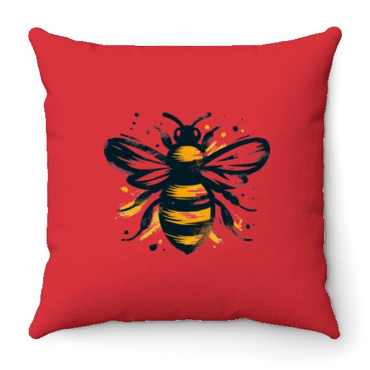 Honey Bee Insect Art 1 Throw Pillows