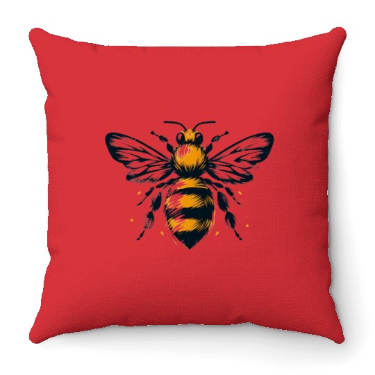 Honey Bee Insect Art 2 Throw Pillows