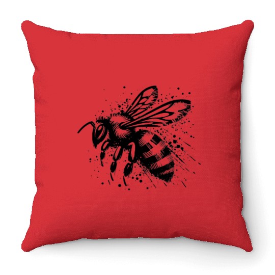 Honey Bee Insect Art 4 Throw Pillows