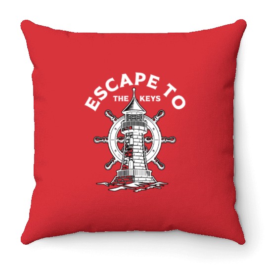 Florida ESCAPE TO KEY-WEST Sailing Outfit Throw Pillows