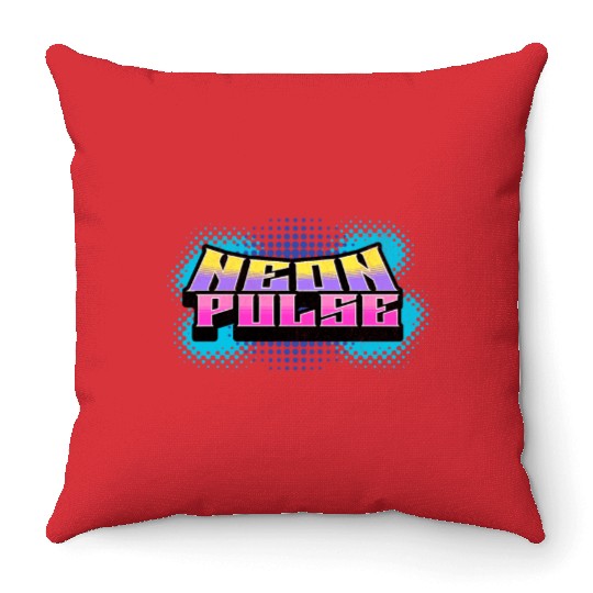 Neon Pulse - Vibrant Y2K Streetwear Vibes Throw Pillows