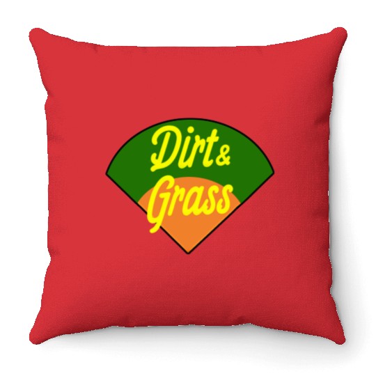 Dirt & Grass Diamond Baseball/Softball Throw Pillows