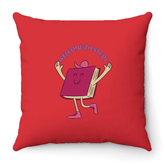 Welcome to study:unlock knowledge,inspire growth. Throw Pillows