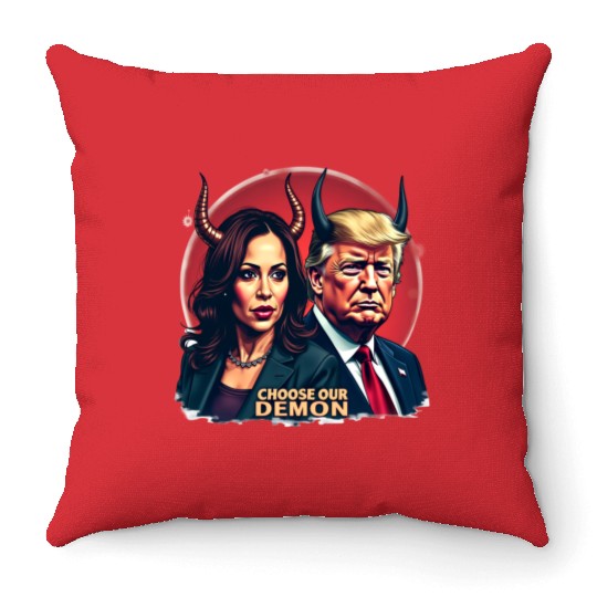 Kamala Harris Vs Trump The Fight For The Country Throw Pillows